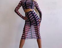 Комплект: топ + спідниця міді   | PUSHKA SHOP