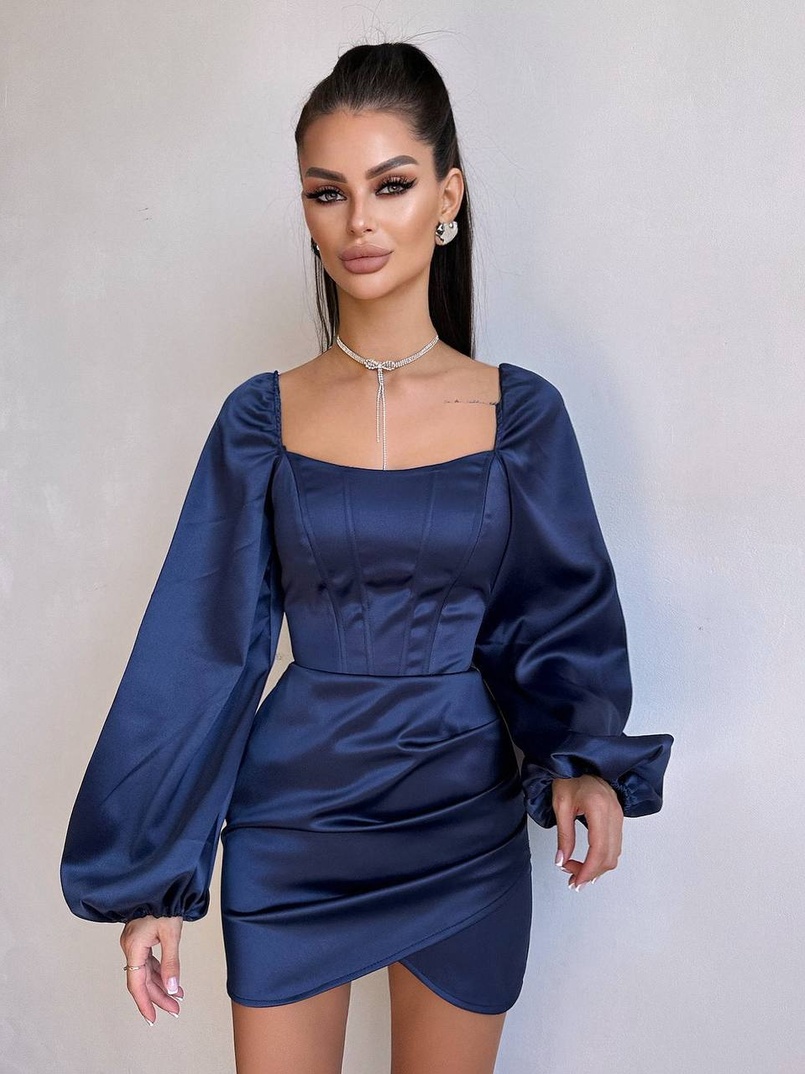 Атласний  комплект: корсет + спідниця з драпіруванням Атласний  комплект: корсет + спідниця з драпіруванням | PUSHKA SHOP