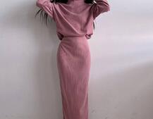 Костюм із теплого трикотажу-рубчика: светр + спідниця Костюм із теплого трикотажу-рубчика: светр + спідниця | PUSHKA SHOP