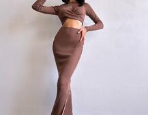 Комплект: топ + спідниця с розрізами  Комплект: топ + спідниця с розрізами  | PUSHKA SHOP