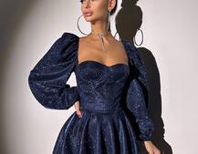 Сяюча корсетна сукня бюстьє з подвійною спідницею  | PUSHKA SHOP