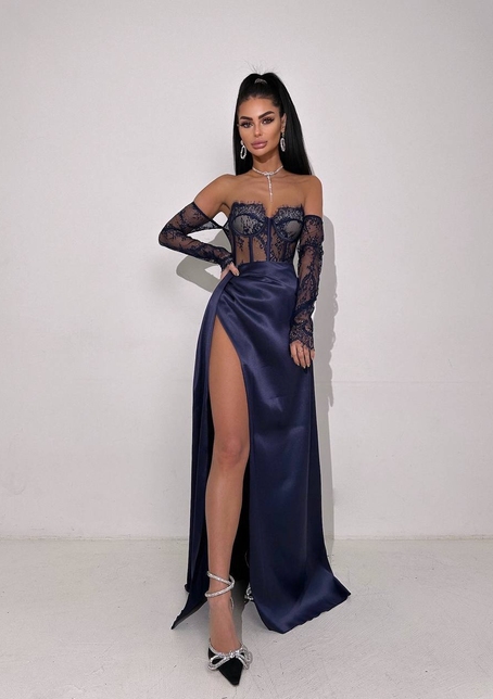 Комплект: мереживний корсет  +  спідниця максі   | PUSHKA SHOP