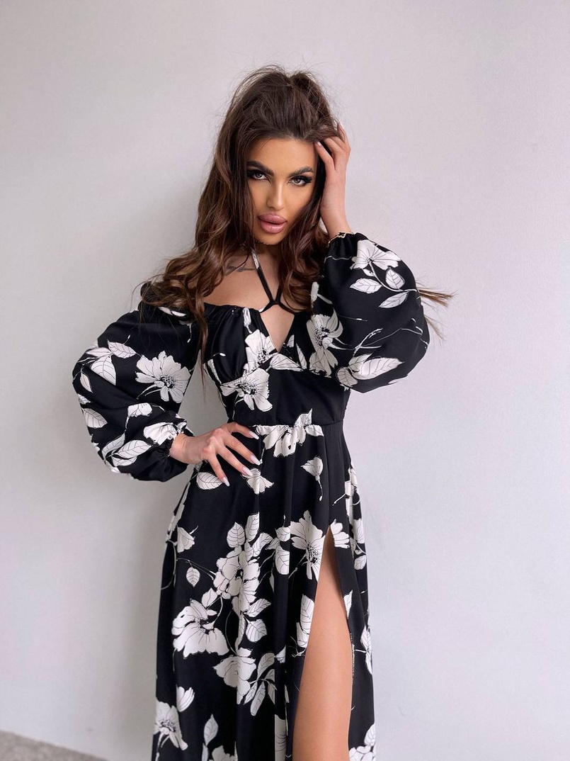 Сукня міді з квітковим принтом  Сукня міді з квітковим принтом  | PUSHKA SHOP