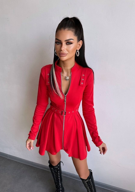 Сукня з пишною спідницею і поясом | PUSHKA SHOP