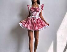 Сукня в клітинку декорована мереживом  Сукня в клітинку декорована мереживом  | PUSHKA SHOP