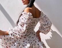 Сукня з квітковим принтом з воланами на ґудзиках  Сукня з квітковим принтом з воланами на ґудзиках  | PUSHKA SHOP