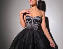 Комплект: корсет, декорований стразами  +  пишна фатинова спідниця Комплект: корсет, декорований стразами  +  пишна фатинова спідниця | PUSHKA SHOP