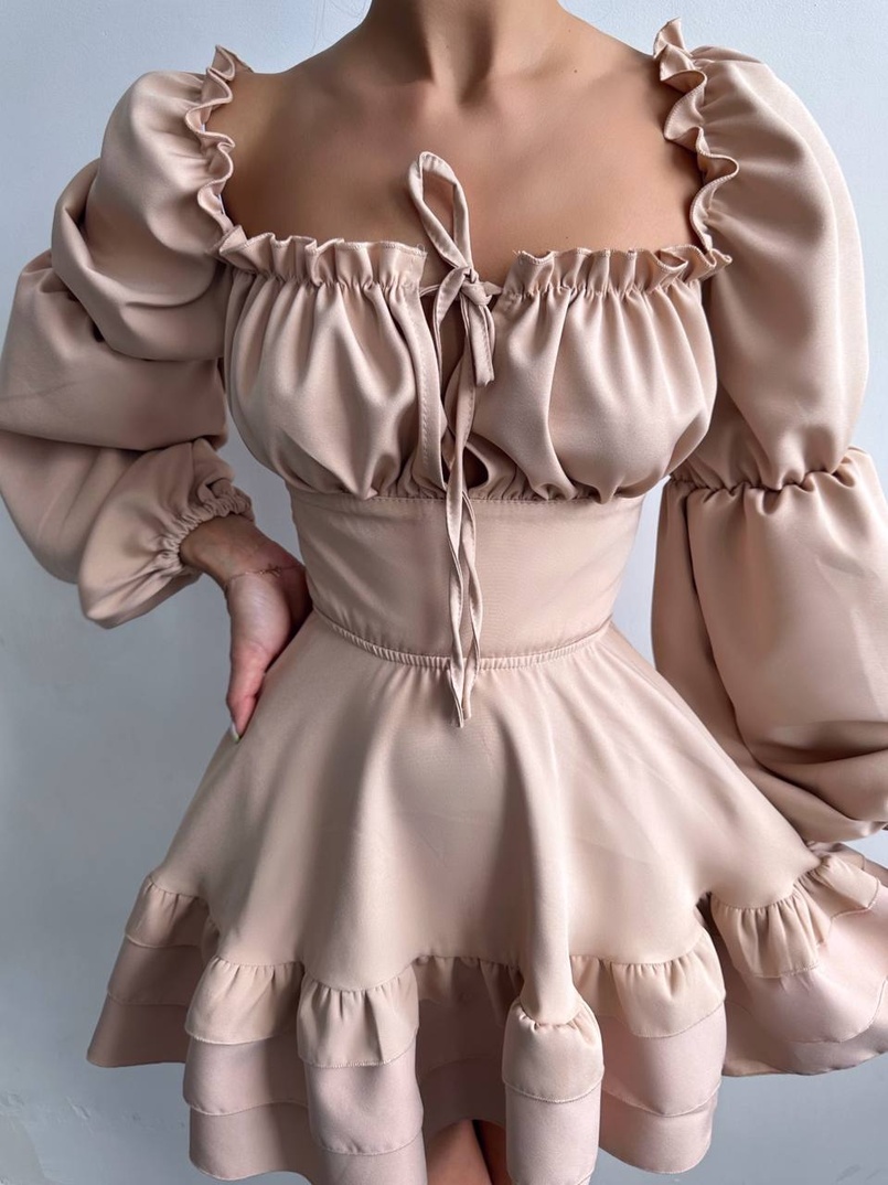 Сукня з воланами та шнурівкою  по спинці Сукня з воланами та шнурівкою  по спинці | PUSHKA SHOP