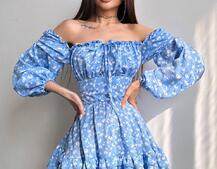 Квіткова сукня з воланами та шнуровкою по спинці | PUSHKA SHOP