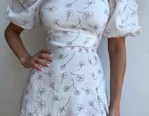 Сукня -міді зі шнурівкою на спинці та розрізом на ніжці з принтом  Сукня -міді зі шнурівкою на спинці та розрізом на ніжці з принтом  | PUSHKA SHOP