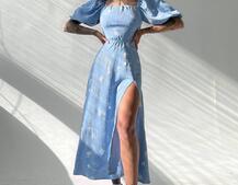 Платье миди со шнуровкой на спинке  | PUSHKA SHOP