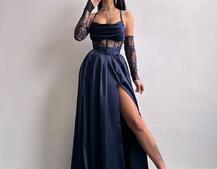 Атласний комплект: корсет + спідниця максі Атласний комплект: корсет + спідниця максі | PUSHKA SHOP