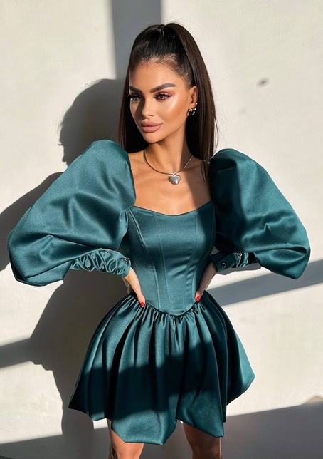 Сукня з обʼємними рукавами та спідницею балоном  Сукня з обʼємними рукавами та спідницею балоном  | PUSHKA SHOP