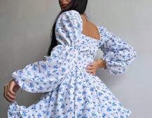 Сукня з квітковим принтом з воланами на ґудзиках  Сукня з квітковим принтом з воланами на ґудзиках  | PUSHKA SHOP