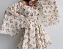 Шифонова сукня на підкладці з розкльошеними рукавами з асиметричною спідницею + корсет декорований стразами  Шифонова сукня на підкладці з розкльошеними рукавами з асиметричною спідницею + корсет декорований стразами  | PUSHKA SHOP