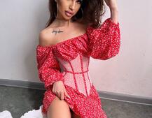 Сукня міні в квітковий принт + прозорий корсет  | PUSHKA SHOP