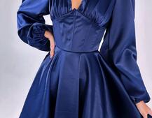 Атласна корсетна сукня  з пишною подвійною спідницею  Атласна корсетна сукня  з пишною подвійною спідницею  | PUSHKA SHOP