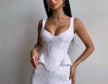 Вишуканий комплект із мереживного корсета та спідниці міді  | PUSHKA SHOP