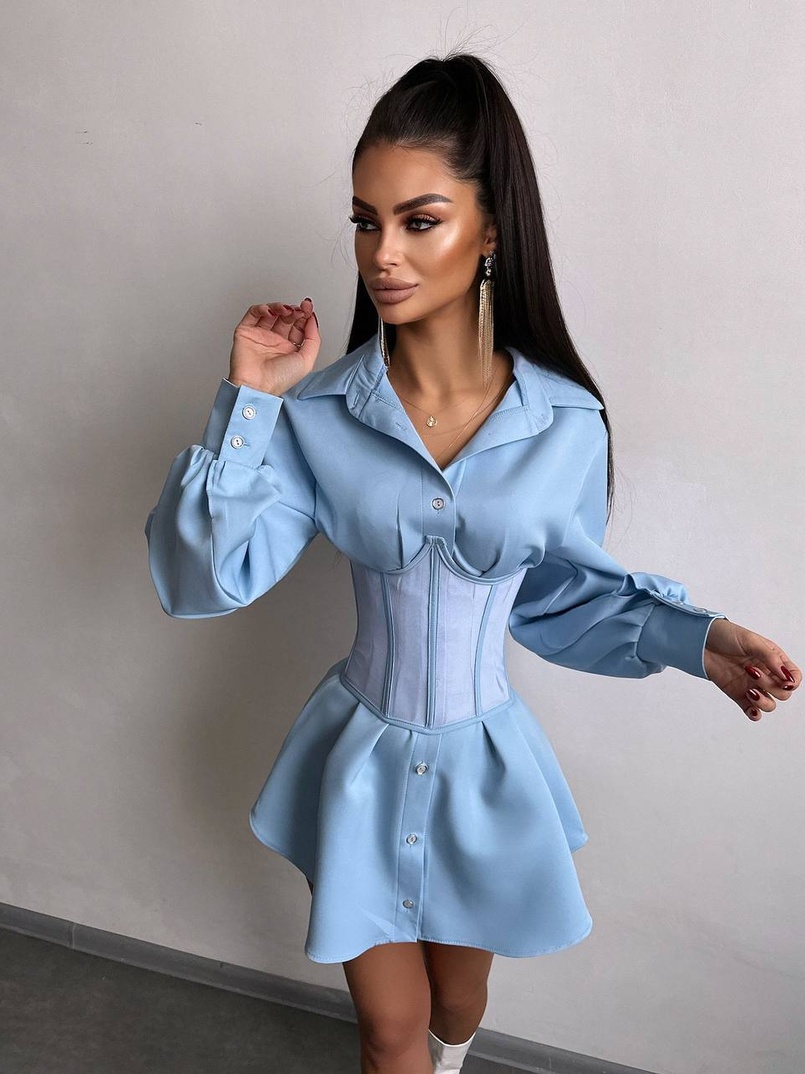 Приталена сорочка + корсет  | PUSHKA SHOP