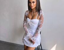 Атласна корсетна сукня-бюстьє + мереживне болеро Атласна корсетна сукня-бюстьє + мереживне болеро | PUSHKA SHOP