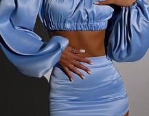 Атласний комплект, декорований стразами Ручна робота, прикраса пришита  Атласний комплект, декорований стразами Ручна робота, прикраса пришита  | PUSHKA SHOP