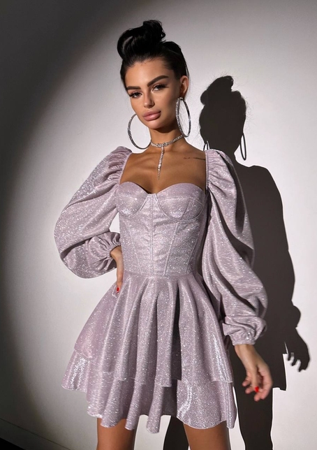 Сяюча корсетна сукня бюстьє з подвійною спідницею  | PUSHKA SHOP