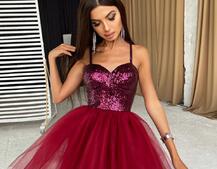 Платье-бюстье с пайетками и пышной фатиновой юбкой   Платье-бюстье с пайетками и пышной фатиновой юбкой   | PUSHKA SHOP