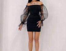 Сукня з корсетними елементами та об'ємними руквами з фатину | PUSHKA SHOP