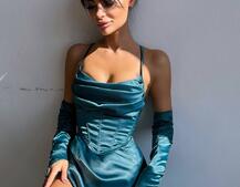 Комплект: корсет з рукавичками + спідниця максі з драпіруванням   Комплект: корсет з рукавичками + спідниця максі з драпіруванням   | PUSHKA SHOP