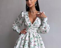 Сукня міні з пишною спідницею та драпіруванням на талії Сукня міні з пишною спідницею та драпіруванням на талії | PUSHKA SHOP