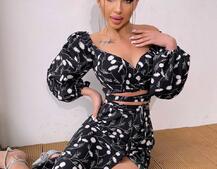 Комплект: топ із зав'язками на талії + спідниця міді з розрізом Комплект: топ із зав'язками на талії + спідниця міді з розрізом | PUSHKA SHOP