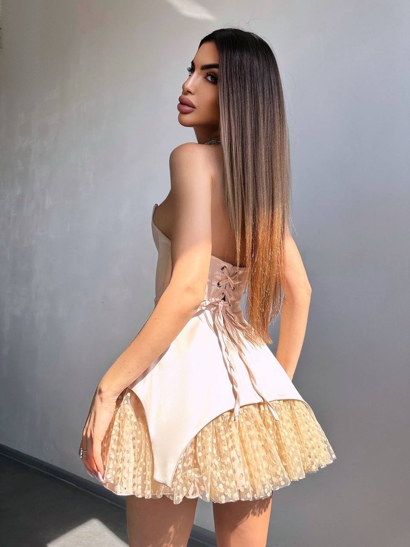 Атласна корсетна сукня  Атласна корсетна сукня  | PUSHKA SHOP