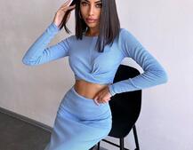 Комплект: топ + спідниця с розрізами  Комплект: топ + спідниця с розрізами  | PUSHKA SHOP