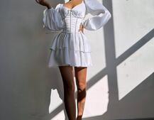 Сукня з корсетом, декорованим стразами  Ручна робота  | PUSHKA SHOP