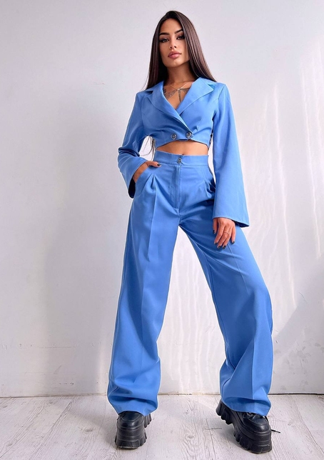 Брючный костюм с широкими штанами  | PUSHKA SHOP