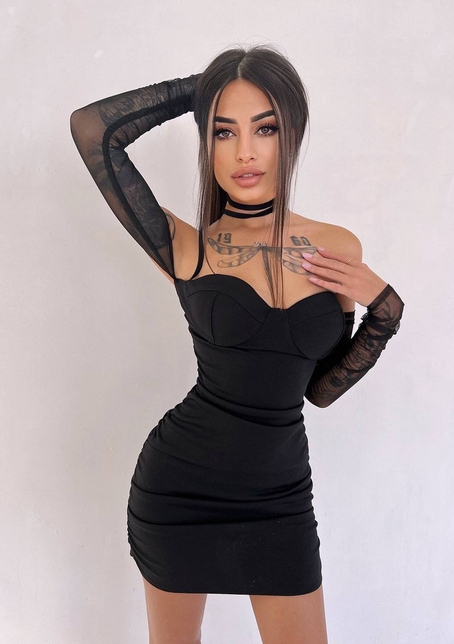 Сукня із зав'язкою на шию та чашечками з ефектом push up Сукня із зав'язкою на шию та чашечками з ефектом push up | PUSHKA SHOP