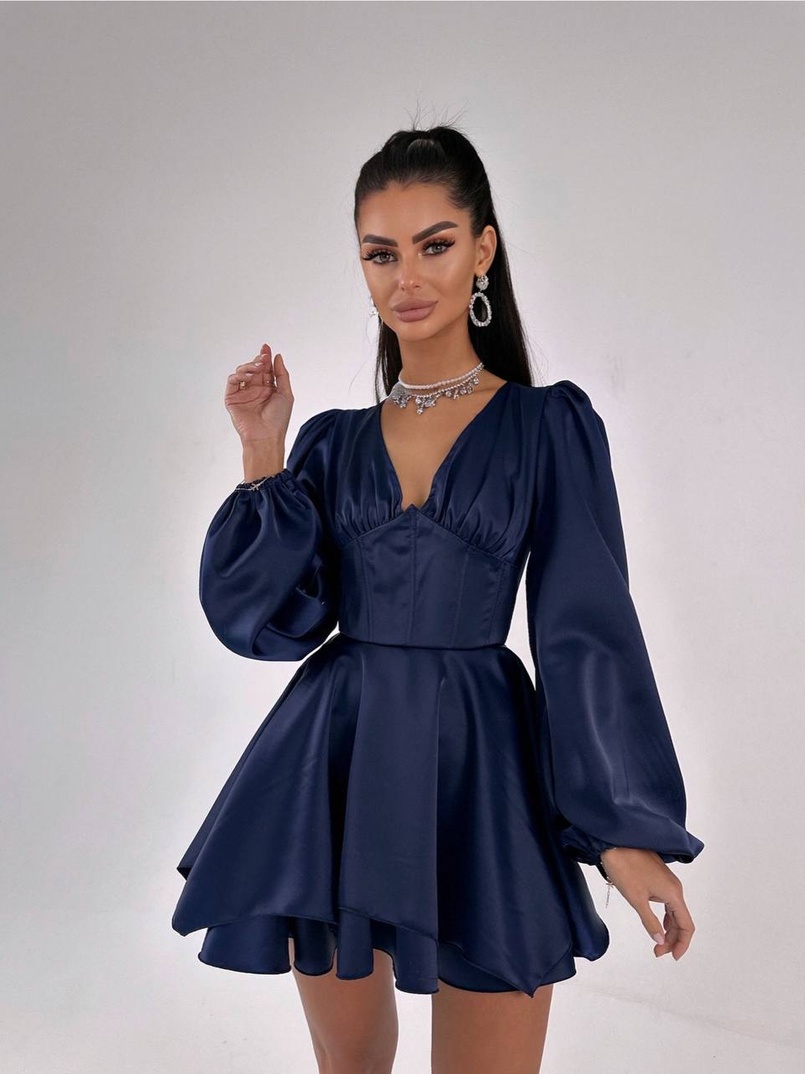 Атласна корсетна сукня  з пишною подвійною спідницею  Атласна корсетна сукня  з пишною подвійною спідницею  | PUSHKA SHOP