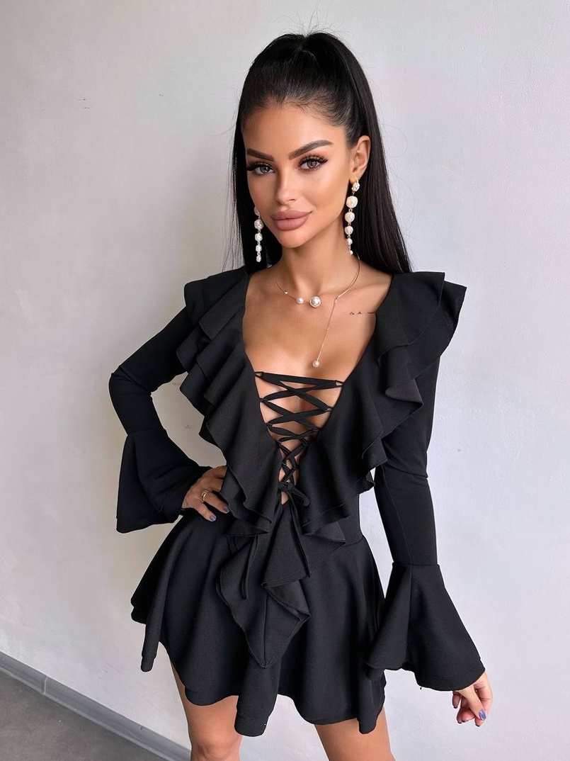 Сукня з з воланами на ґудзиках  Сукня з з воланами на ґудзиках  | PUSHKA SHOP