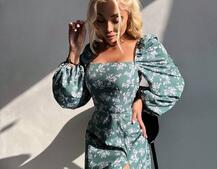 Улюблена сукня-міді зі шнурівкою на спинці та розрізом на ніжці Улюблена сукня-міді зі шнурівкою на спинці та розрізом на ніжці | PUSHKA SHOP