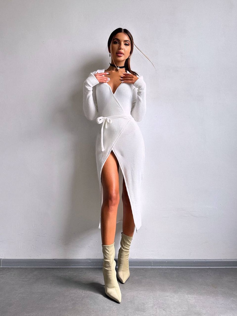 Трикотажна сукня із запахом | PUSHKA SHOP