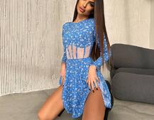 Приталена сукня з корсетною вставкою та спідницею-сонцем Приталена сукня з корсетною вставкою та спідницею-сонцем | PUSHKA SHOP