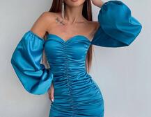 Атласна сукня з драпіруванням Атласна сукня з драпіруванням | PUSHKA SHOP