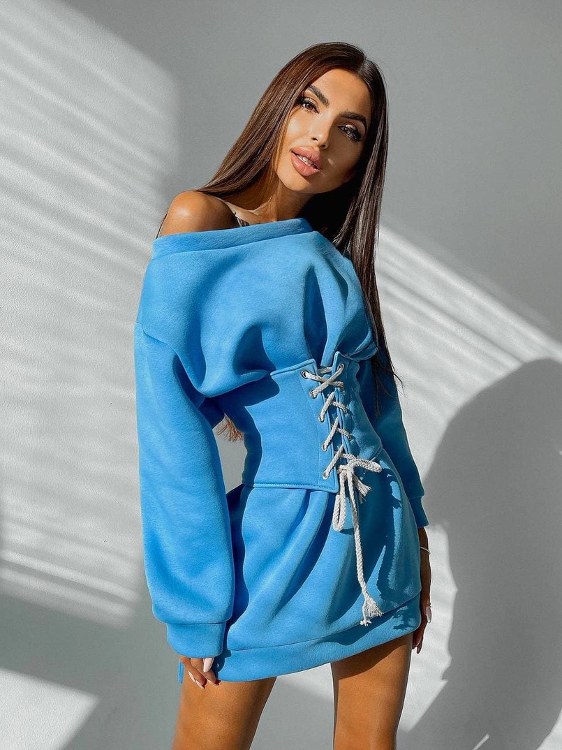 Худи на флисе + корсет на шнуровке  Худи на флисе + корсет на шнуровке  | PUSHKA SHOP