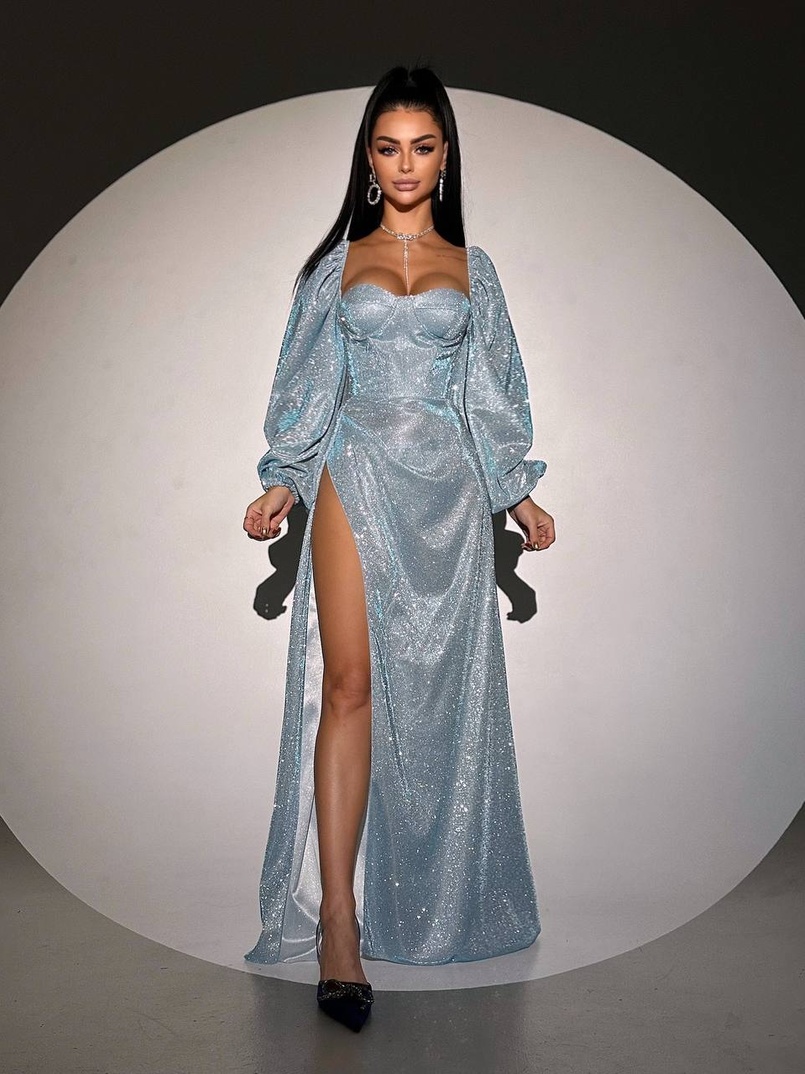 Сяючий комплект: корсет  + спідниця  максі з драпіруванням | PUSHKA SHOP