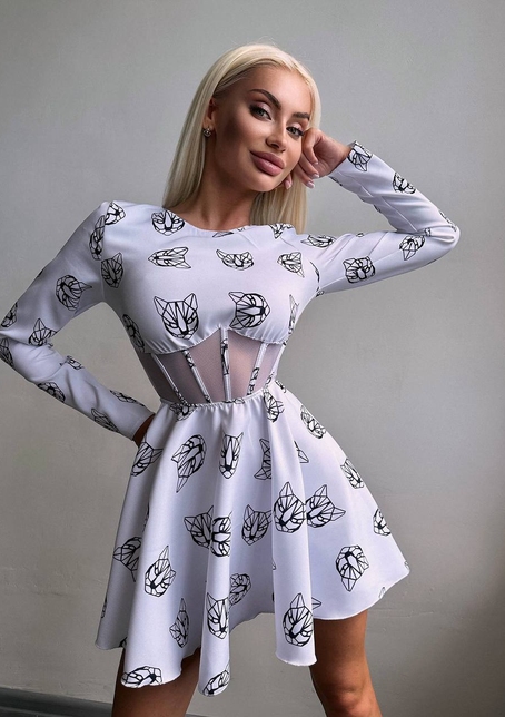 Корсетна сукня з принтом | PUSHKA SHOP