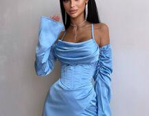 Комплект: корсет з рукавами    + спідниця міні з драпіруванням   Комплект: корсет з рукавами    + спідниця міні з драпіруванням   | PUSHKA SHOP