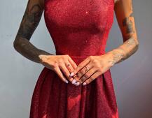 Сяюча сукня максі  зі шнурівкою на спинці Сяюча сукня максі  зі шнурівкою на спинці | PUSHKA SHOP