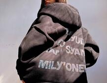 Трендове худі over size із сяючими стразами  | PUSHKA SHOP