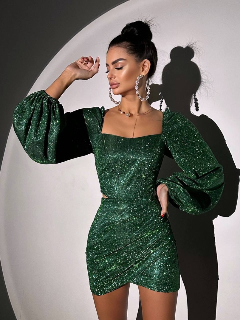 Сяючий комплект: корсет + спідниця міні з драпіруванням Сяючий комплект: корсет + спідниця міні з драпіруванням | PUSHKA SHOP