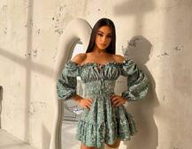 Сукня з воланами та шнурівкою  по спинці | PUSHKA SHOP